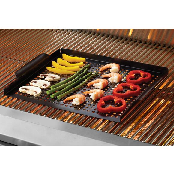 New Stainless Steel BBQ Grill Topper Pan Tray for Vegetables, Meats, & Seafood's - Picture 2 of 5